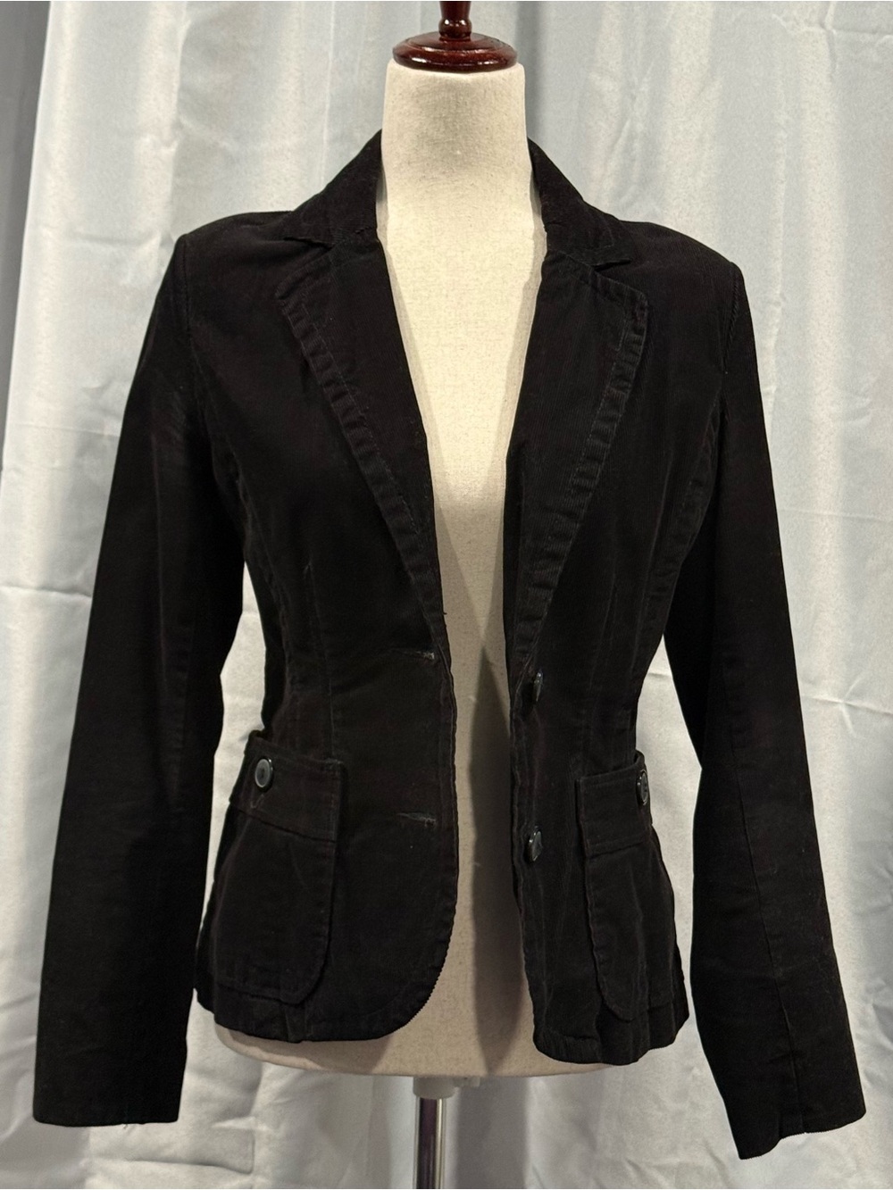 H&M Black Fitted Women's Corduroy Blazer